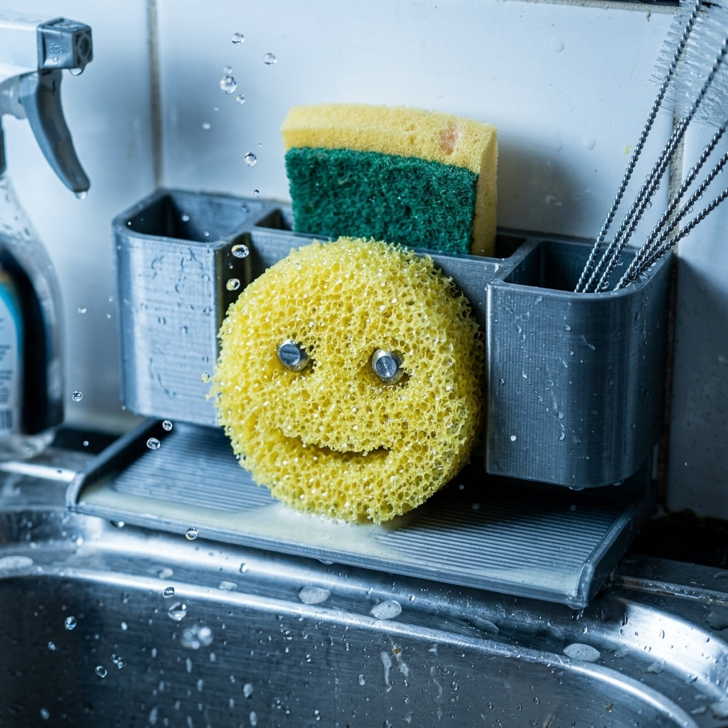 Modular Sink Caddy Sponge & Brush Organizer with Drip Tray