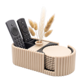 Coaster Holder & Organizer Caddy with Flower Vase