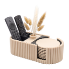 Coaster Holder & Organizer Caddy with Flower Vase