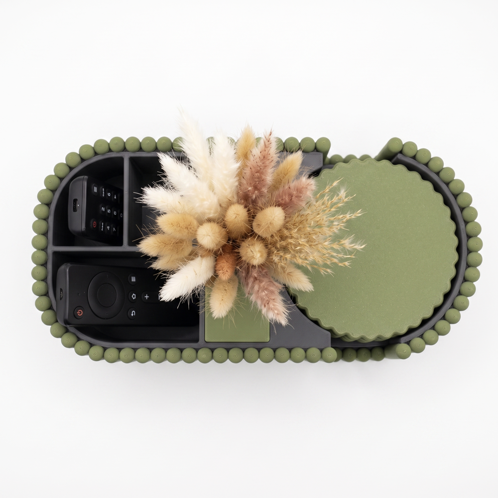 Coaster Holder & Organizer Caddy with Flower Vase