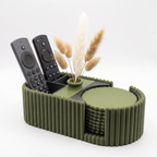 Coaster Holder & Organizer Caddy with Flower Vase