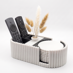 Coaster Holder & Organizer Caddy with Flower Vase