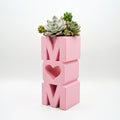 MOM Planter Pot with Heart Small Succulent Plant Holder