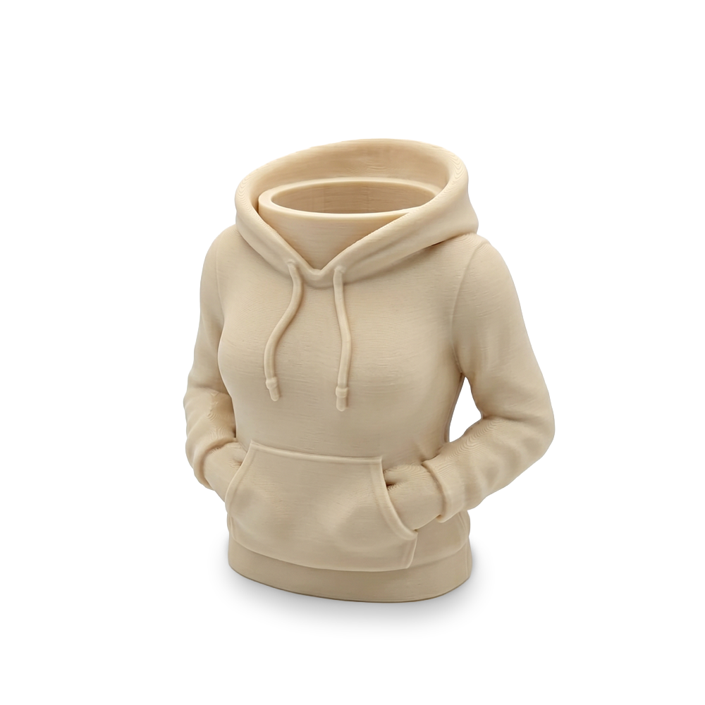 Beige hoodie on a white background