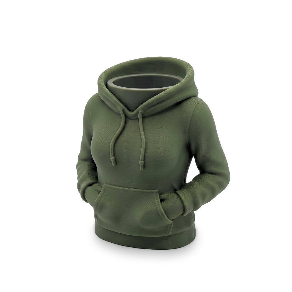 Green hoodie on a white background