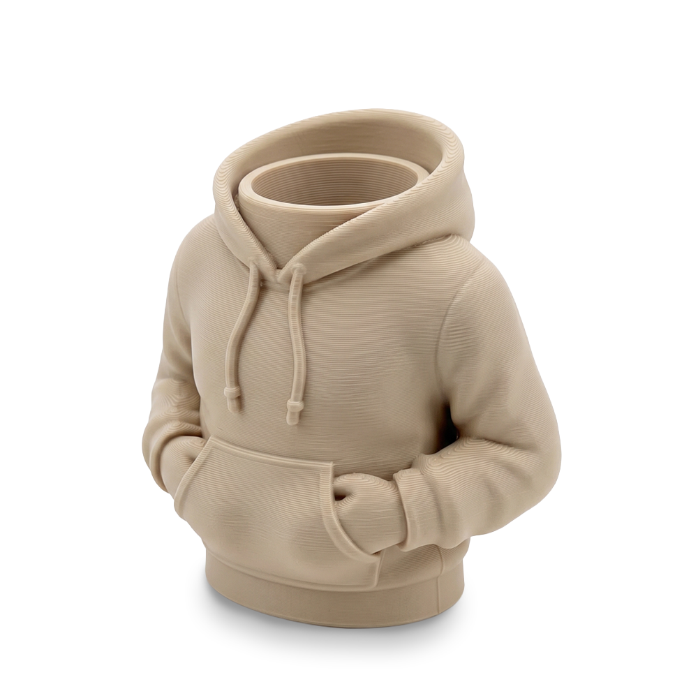 Beige hoodie on a white background