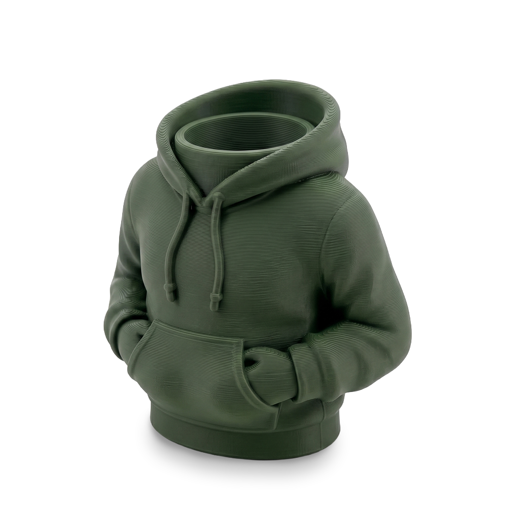 Green hoodie on a white background