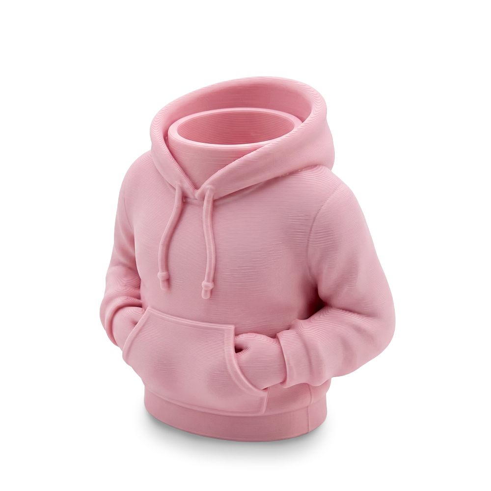Pink hoodie on a white background